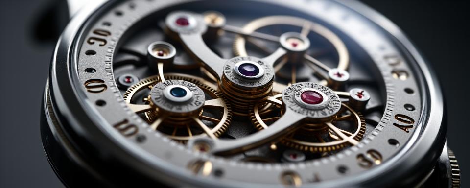 Close-up of a sophisticated watch movement with blurred background